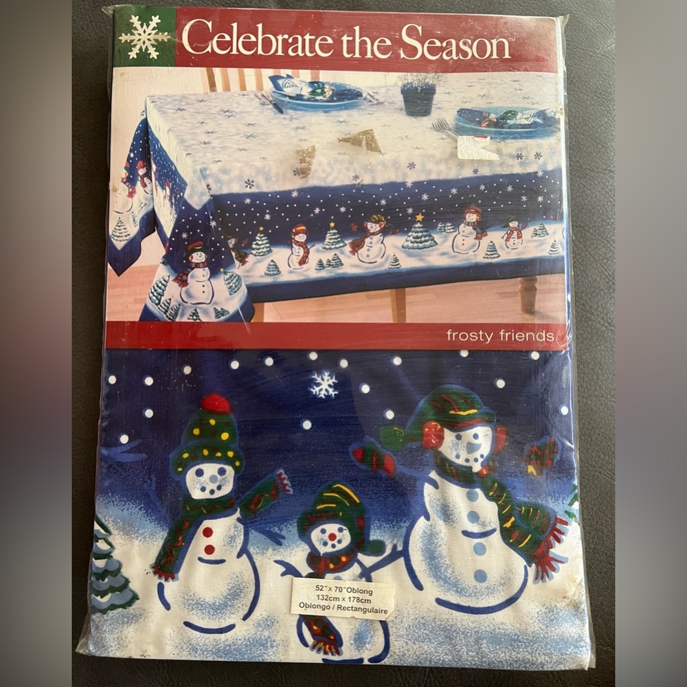 “Celebrate the Season” Frosty & Friends Tablecloth